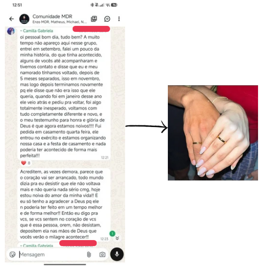 Relato de aluna sobre restauração do relacionamento