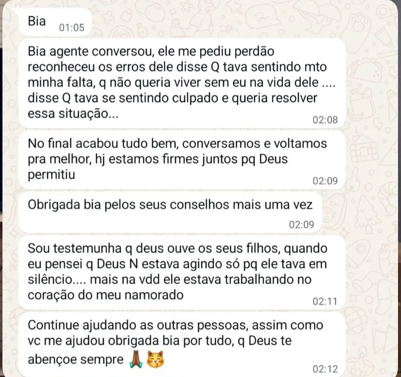 Relato de aluna sobre reconquista bem-sucedida